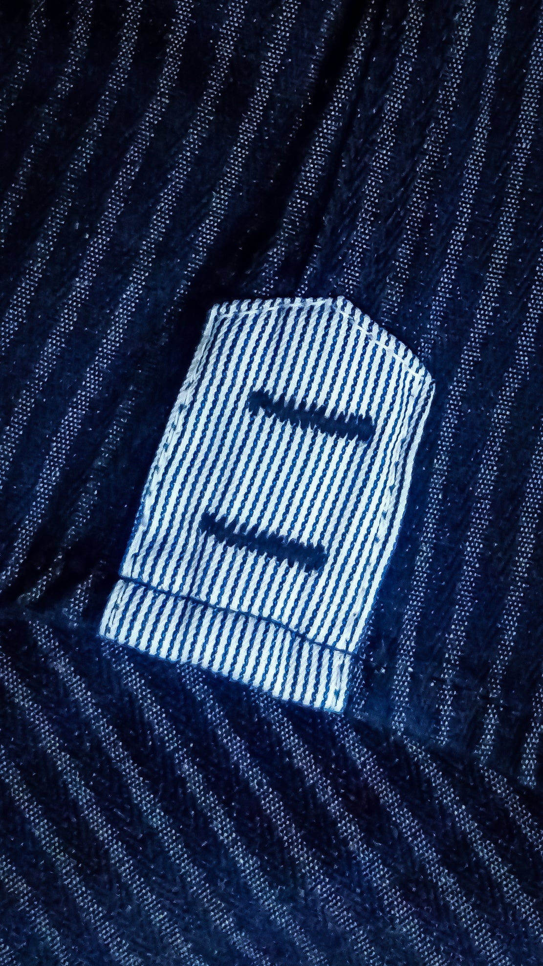 Premium Vertical Striped Denim Shirt – Classic Navy Edition