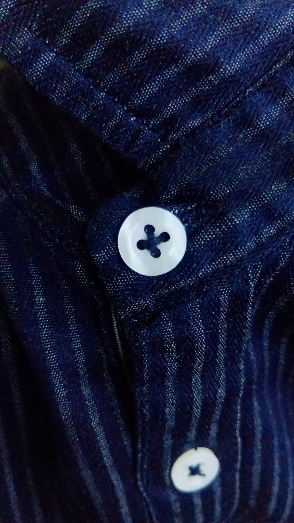 Premium Vertical Striped Denim Shirt – Classic Navy Edition