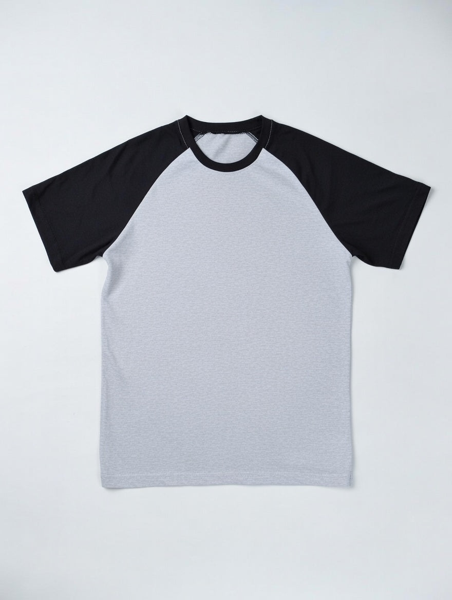 Men Raglan T-Shirt | Cotton Two-Tone Short Sleeve Shirt For Teens