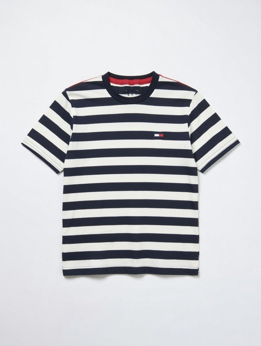 Tommy Hilfiger inspired Baby Striped T-Shirt | black and White Stripe Cotton Tee