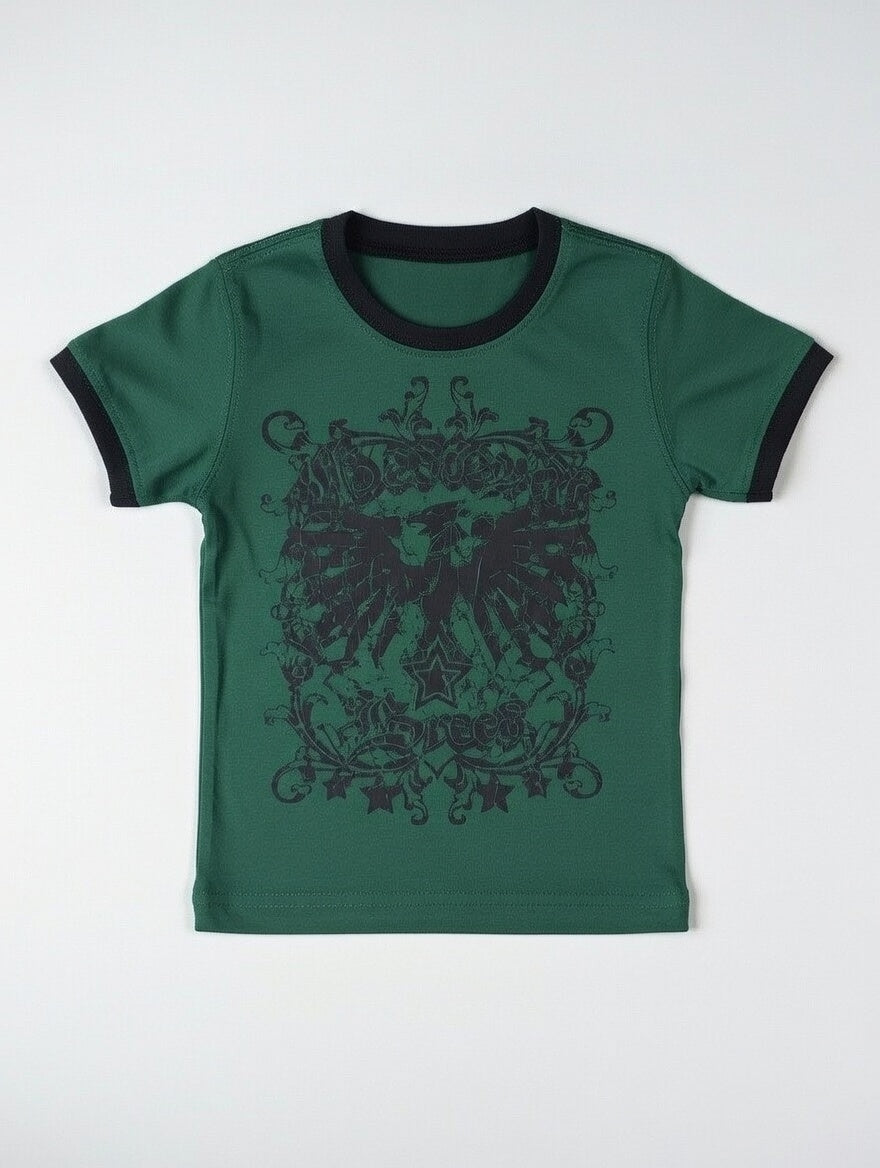 Baby Boys and Kids Eagle Crest Graphic T-Shirt | Cotton Ringer Tee