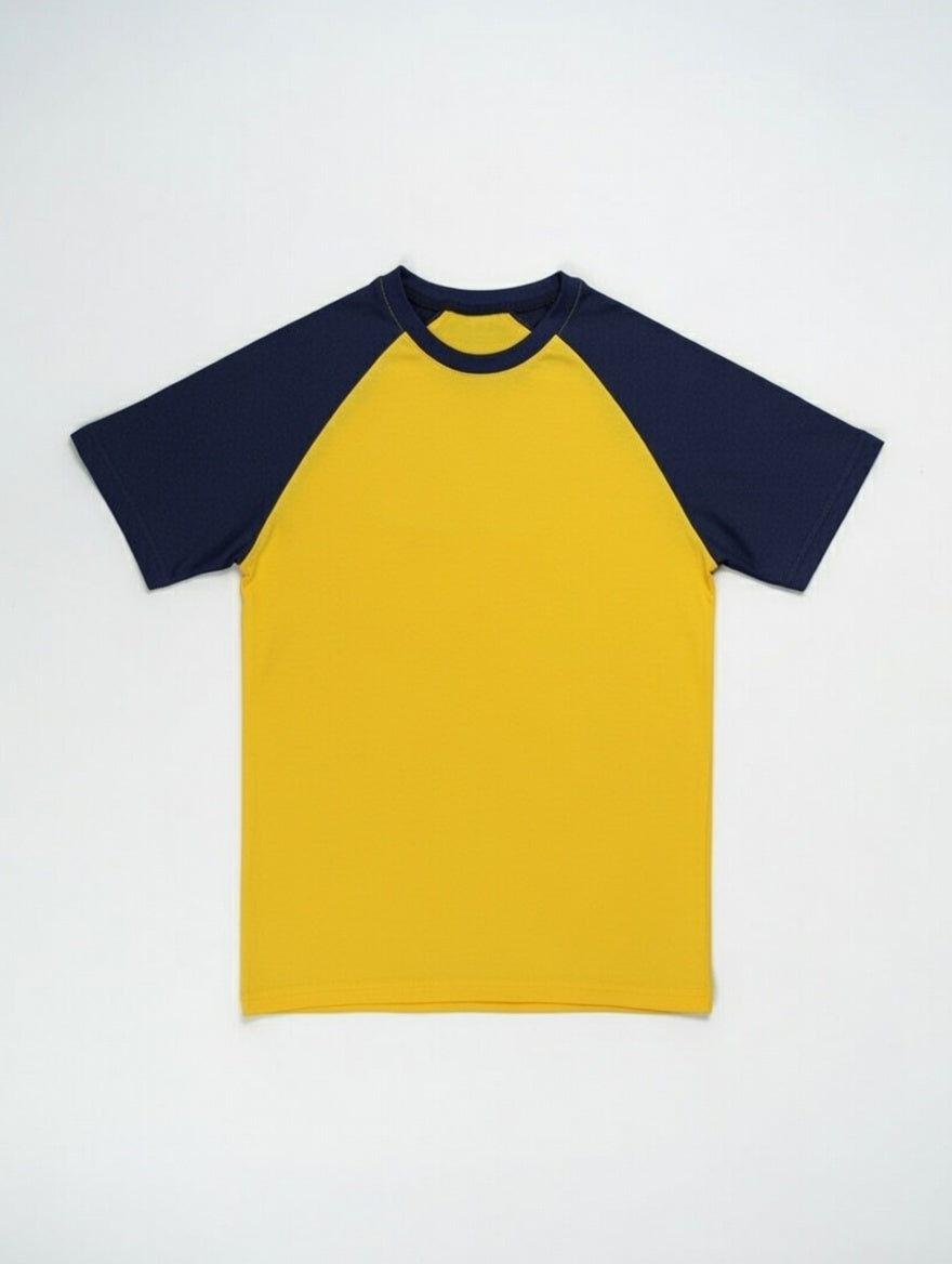 Men Raglan T-Shirt | Cotton Two-Tone Short Sleeve Shirt For Teens