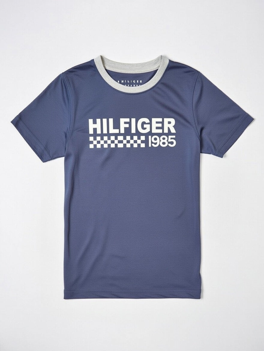 Boys and Girls Hilfiger Inspired 1985 Graphic T-Shirt | Retro Logo Tee For All Teens, Kids and Babies